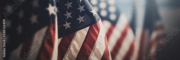 Fototapeta American Flag Celebrations: Memorial Day, 4th of July, and Labour Day. Generative AI.
