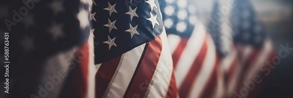 Fototapeta American Flag Celebrations: Memorial Day, 4th of July, and Labour Day. Generative AI.