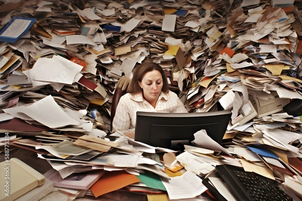 Fototapeta Heavy Workload. Generative AI.