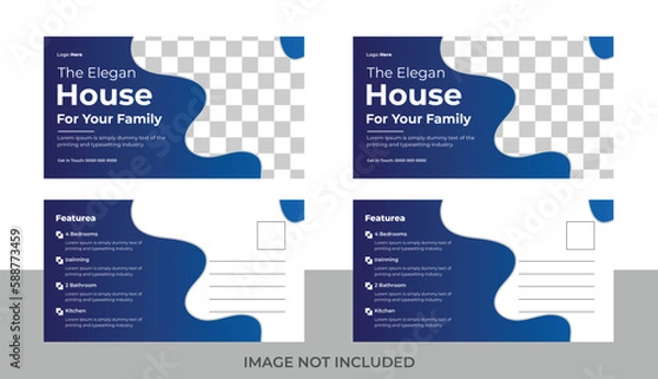 Fototapeta corporate business postcard design template.	