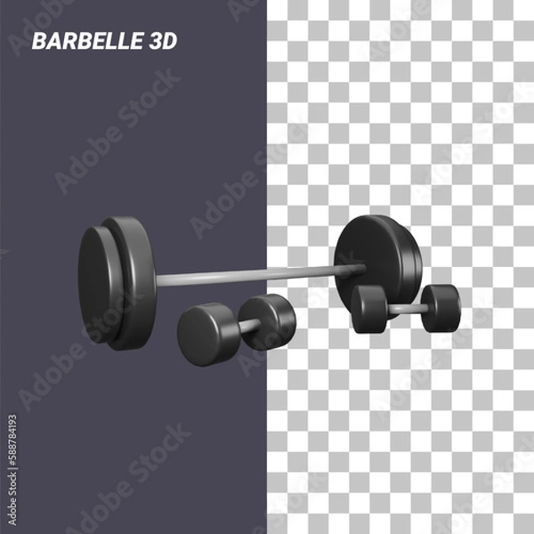 Fototapeta simple barbell 3d design assets