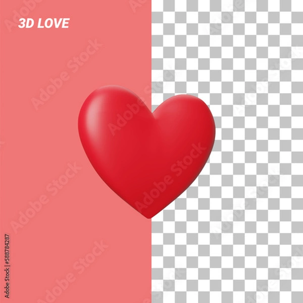 Obraz simple 3d love design assets