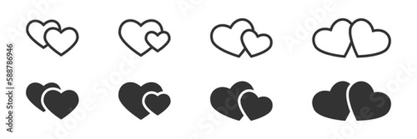 Obraz Two hearts icons. Vector illustration.