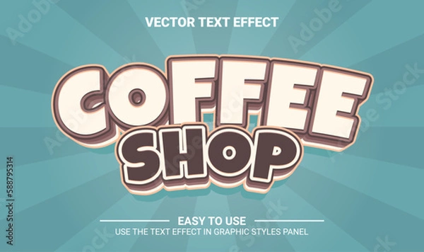 Obraz 3d coffee shop editable text effect