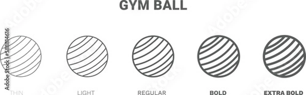 Fototapeta gym ball icon. Thin, regular, bold and more gym ball icon from sport and game collection. Editable gym ball symbol can be used web and mobile
