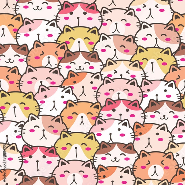 Fototapeta Cat theme for backgrounds. Vector illustration 