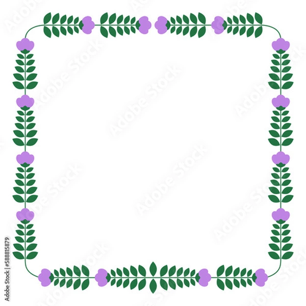 Obraz 北欧風 花柄のフレーム