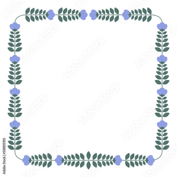 Obraz 北欧風 花柄のフレーム