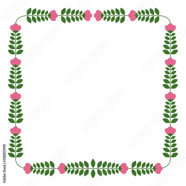 Obraz 北欧風 花柄のフレーム