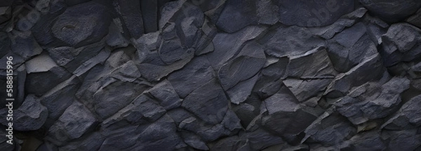 Obraz ごつごつした岩肌の背景　テクスチャ　黒