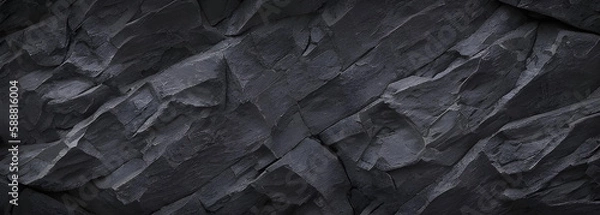 Obraz ごつごつした岩肌の背景　テクスチャ　黒