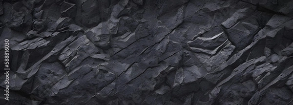 Obraz ごつごつした岩肌の背景　テクスチャ　黒