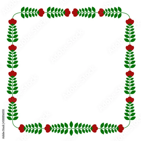 Obraz 北欧風 花柄のフレーム