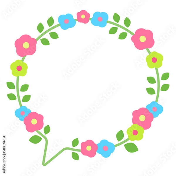 Obraz ポップで可愛い お花の吹き出し