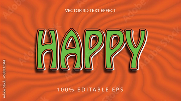 Obraz Text Effect 3D Lighting Effect HAPPY