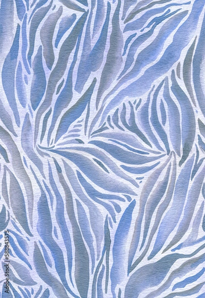Fototapeta Watercolor zebra print seamless pattern, abstract  animal texture