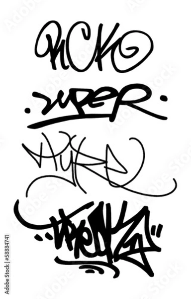Obraz izolowane tagi i zestaw graffiti 3