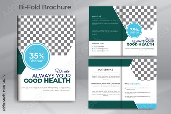 Obraz Medical Devices Bifold Brochure Template Design