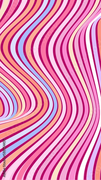 Fototapeta Fondo retro y abstracto de líneas deformadas de colores. 