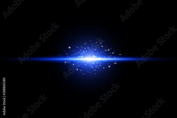 Fototapeta abstract of lighting for background. digital lens flare in dark background
