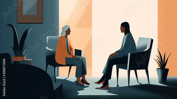 Fototapeta Mental Health Counseling Art for Therapists, Psychologists, Genius, Personal Growth, Personal Development, and Intelligence concept created with Generative AI.