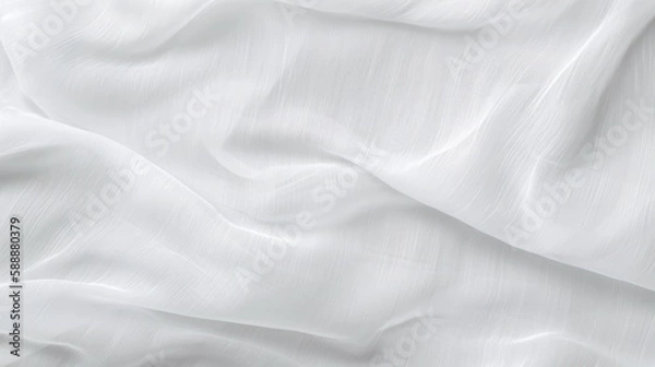Fototapeta White gauze texture background. Generative ai.