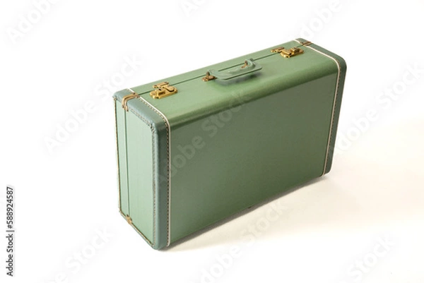 Obraz Antique suitcase isolated on white background