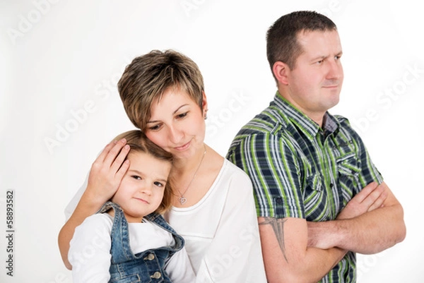 Obraz Vater ist sauer über besorgte Mutter