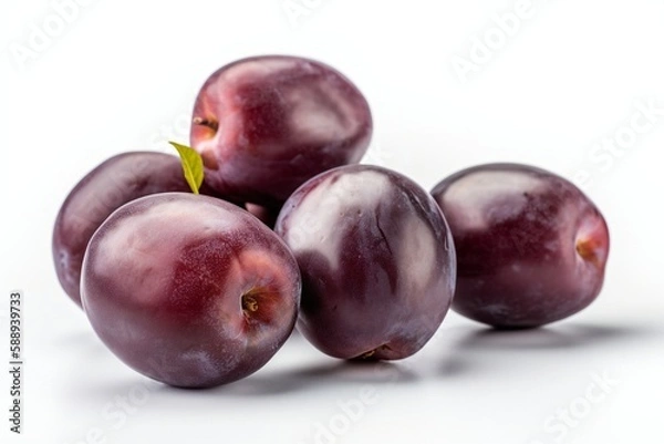 Fototapeta plums isolated on white background