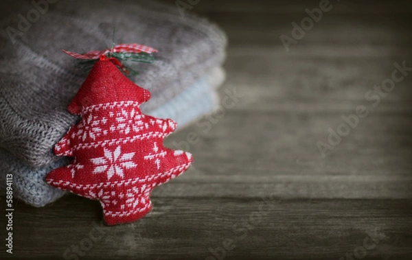 Obraz Christmas background with decorative tree