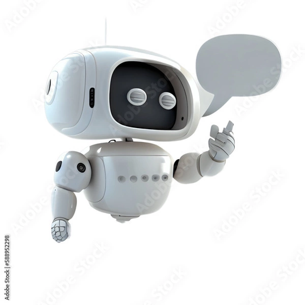Obraz chatbot speaking on transparent background, chatgpt, AI robot, artificial intelligence