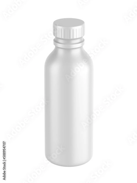 Fototapeta Blank plastic drink bottle with  shrink sleeve label for mockup and branding, 3d render illustration.