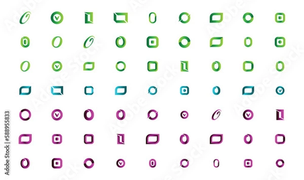 Obraz Modern creative gradient letter logo collection 