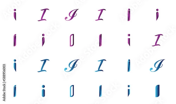 Obraz Modern creative gradient letter i logo collection 