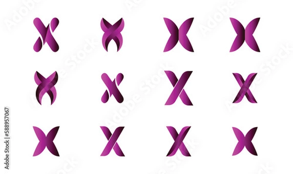 Obraz Modern creative gradient letter logo collection 