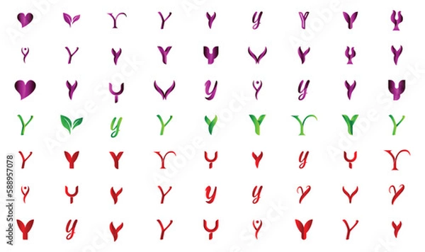 Obraz Modern creative gradient letter y logo collection 