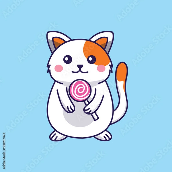 Fototapeta Cat eat candy
