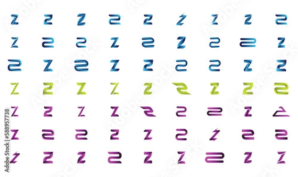 Obraz Modern creative gradient letter logo z collection 