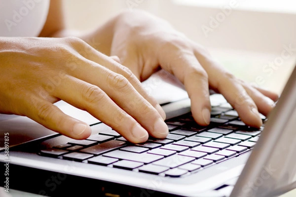 Obraz hands on laptop