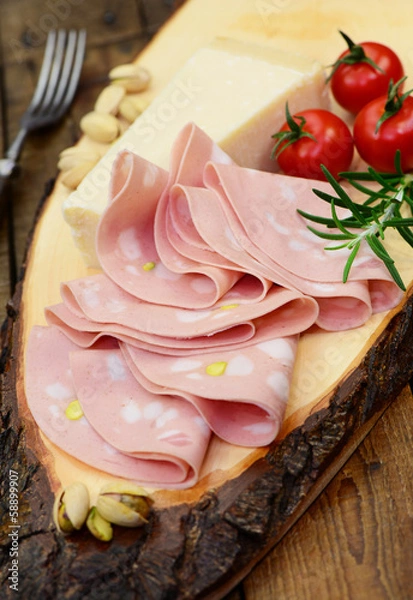 Fototapeta Wurst, Käse