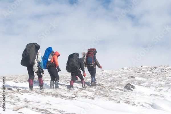 Fototapeta winter hiking