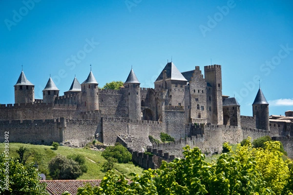 Fototapeta Średniowieczne miasto Carcassonne, Langwedoc Roussillon, Francja