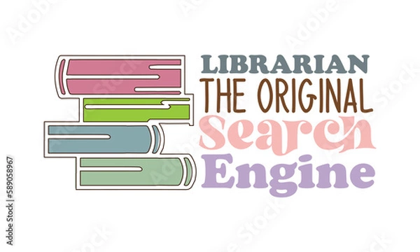 Obraz Librarian the Original Search Engine Retro SVG.
