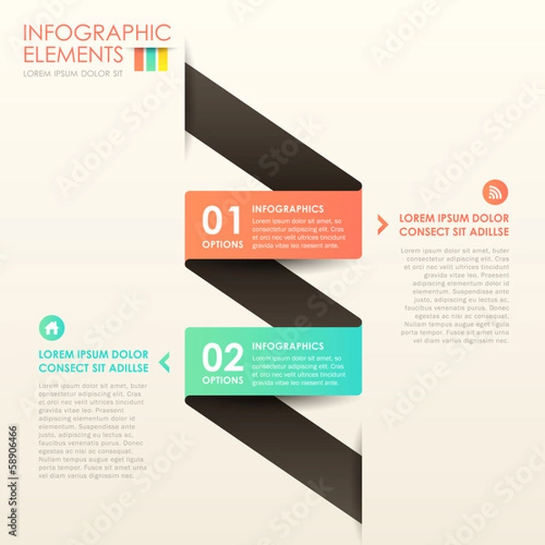 Obraz abstract 3d paper infographics