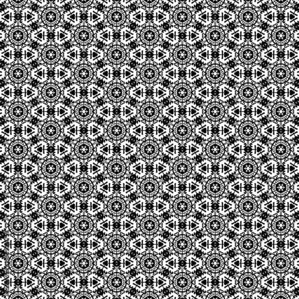 Fototapeta Abstract geometric seamless pattern repeating geometric black and white texture geometric decoration