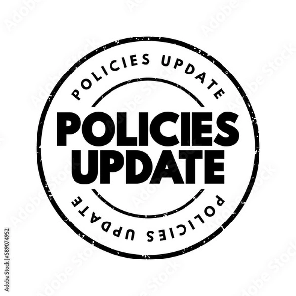 Fototapeta Policies Update text stamp, concept background