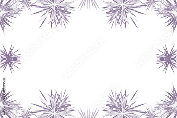 Fototapeta 淡い紫色繊細な葉っぱのデザインのフレーム素材(透過)