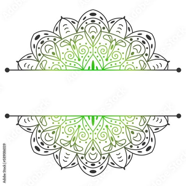Obraz Mandala. Split pattern in form of mandala for Henna Mehndi or tattoo decoration. Decorative ornament in ethnic oriental style, vector illustration.	