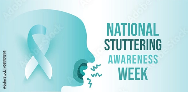 Fototapeta National Stuttering awareness week.  Template for background, banner, card, poster. Vector illustration. 