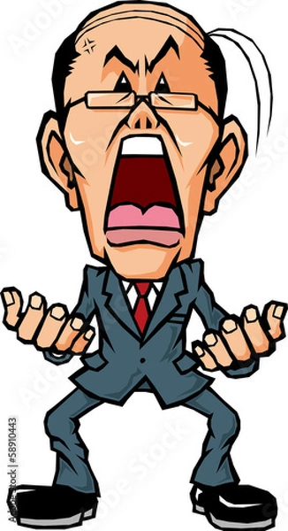 Obraz 怒るおやじサラリーマン